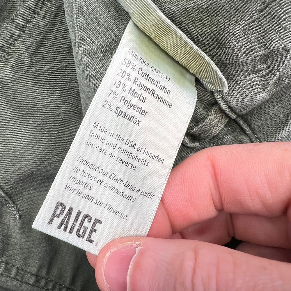 Paige Mayslie Joggers Womens 29 Vintage Ivy Green Cropped Jogger Pants Denim - Picture 12 of 14